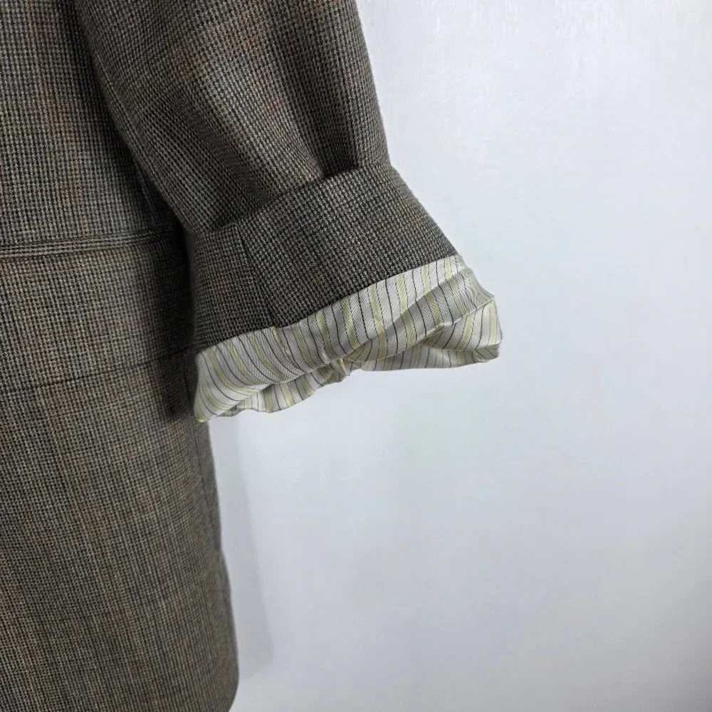 Vintage Lauren Ralph Lauren Men's 40R Plaid‎ Wool/Silk Sport Coat Blazer Brown